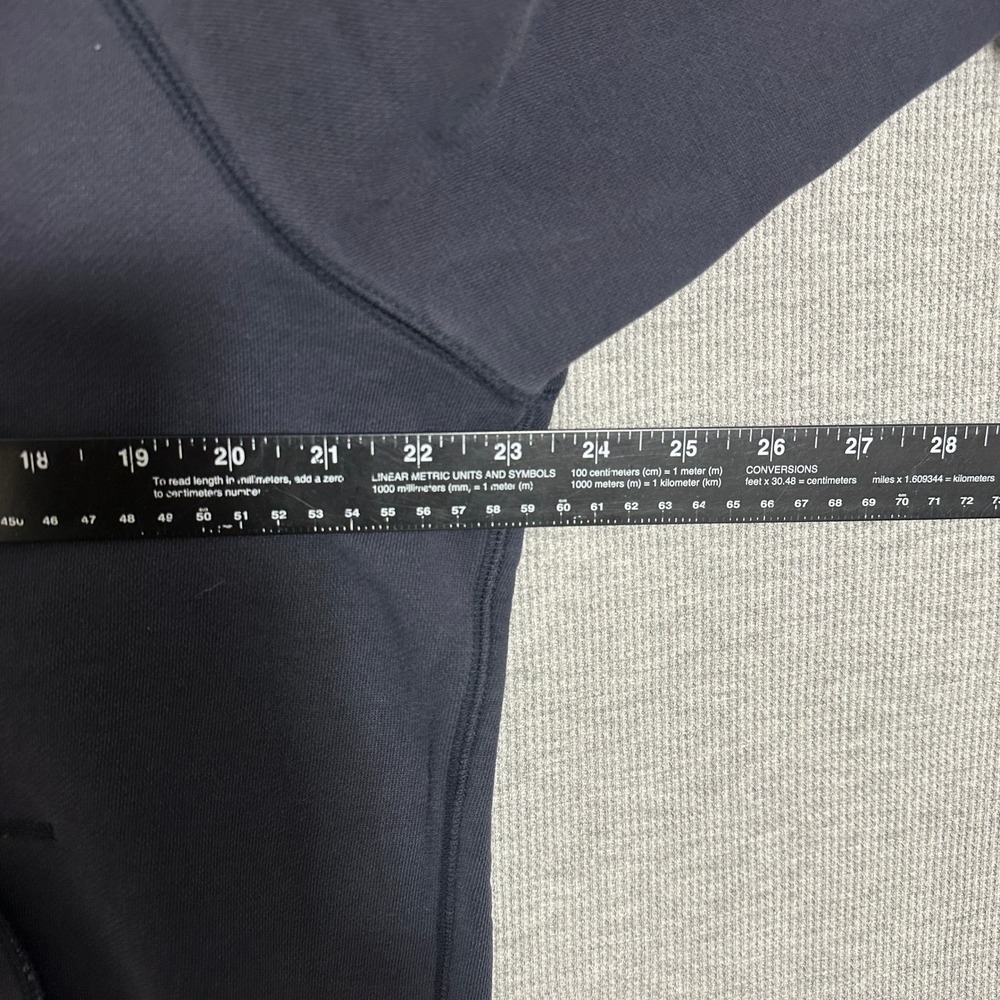 Banana Republic Graphic Pullover Hoodie Distressed Y2K Navy Blue Mens Size L - Picture 9 of 11
